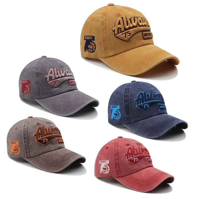 Embroidery Alphabet Designs - Topi Baseball Katun Unisex Musim Semi/Panas