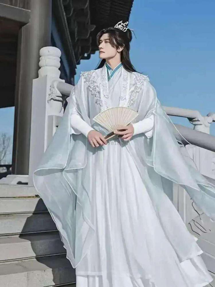 Embroidery Skirt - Hanfu Pria Tradisional Tiongkok, Kostum Wuxia