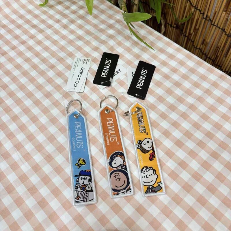 Embroidery Ribbon - Gantungan Kunci Bordir Kartun Snoopy Kawaii,