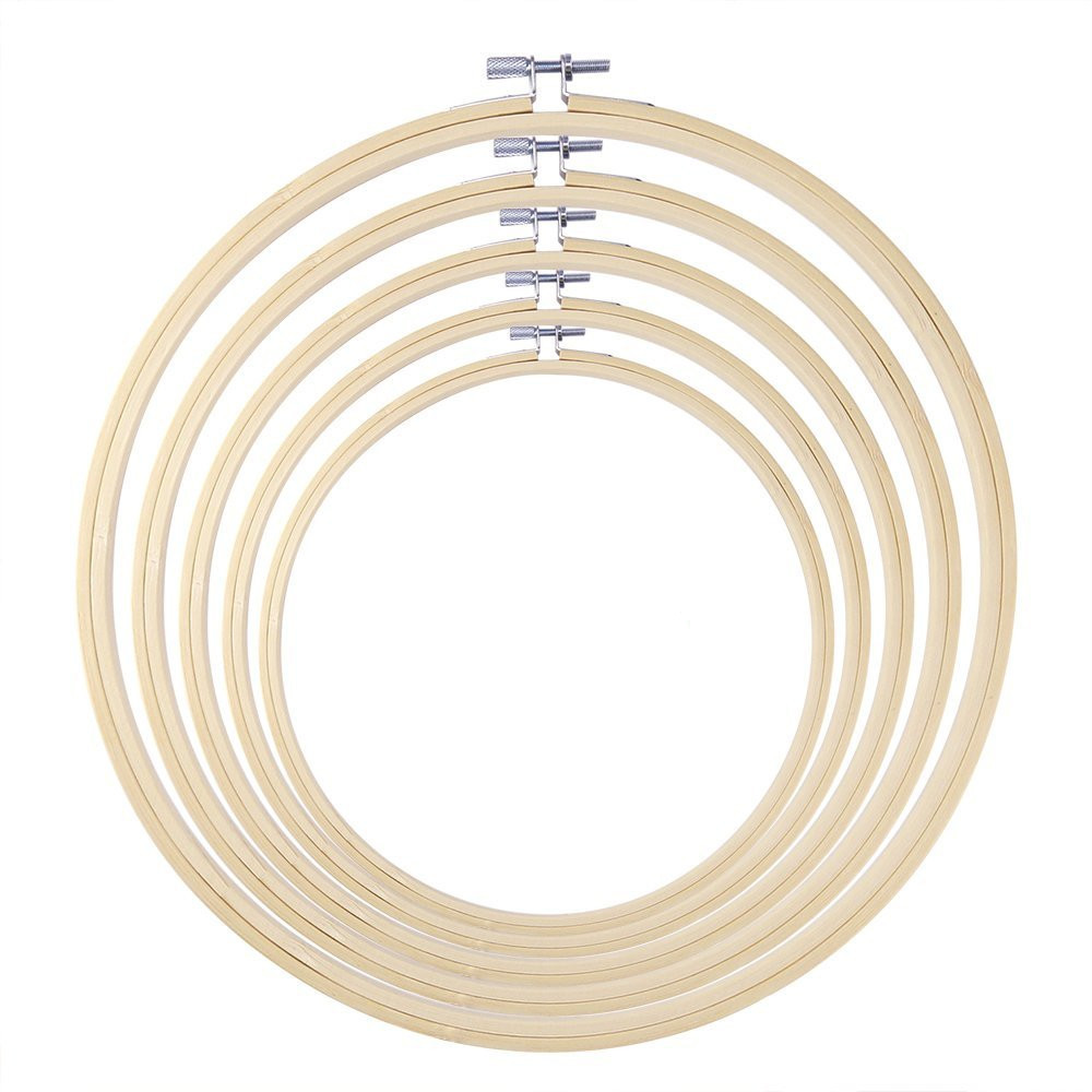 Embroidery Hoop Stand - Alat jahit kayu bingkai bambu bulat