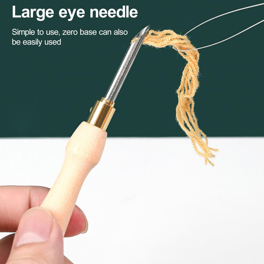 Punch Needle Handle - Jarum Bordir Gagang Kayu Jarum Rajut