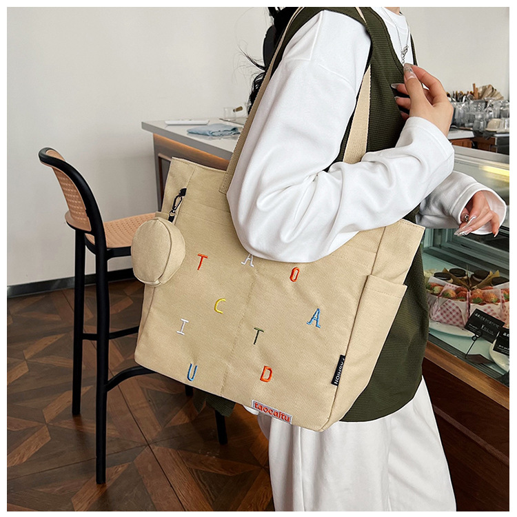 Embroidery Alphabet Designs - Tas jinjing kanvas serbaguna dengan desain