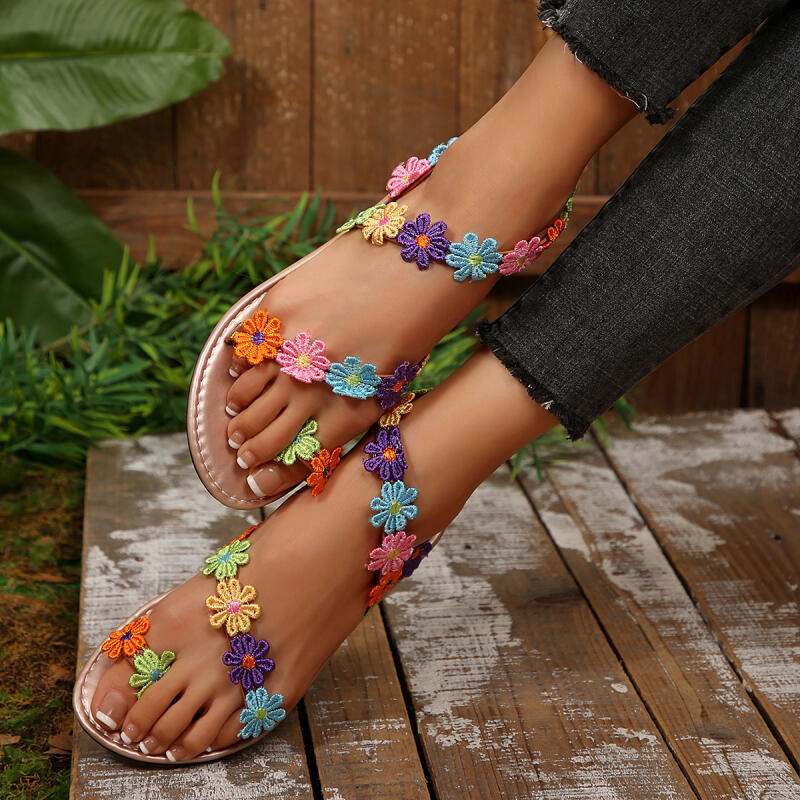 Sandal Wanita Bordir Bunga Boh - Embroidery Design ulasan dan harga