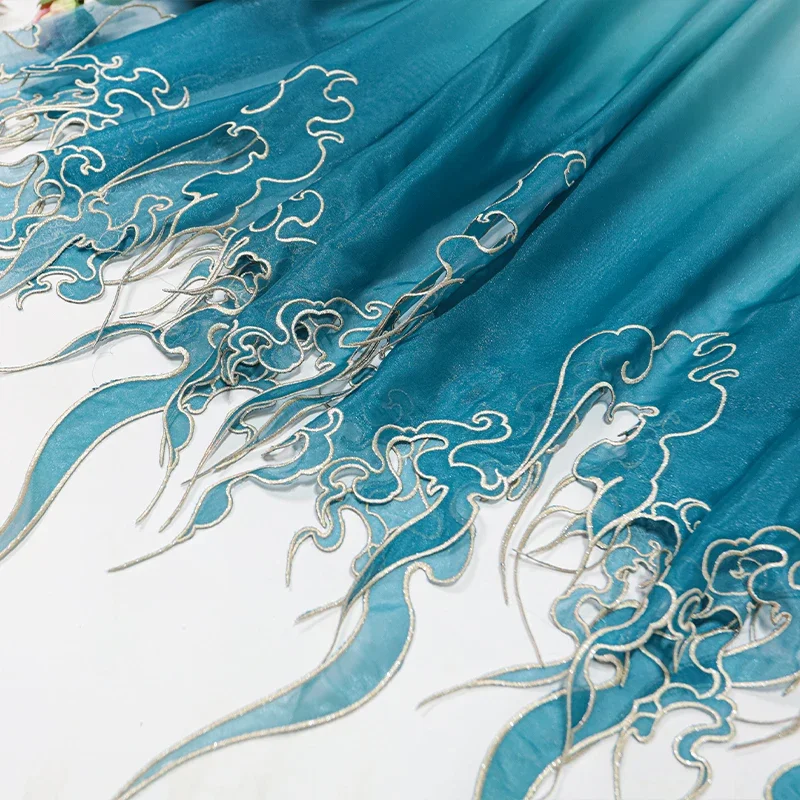 Kain Gradasi Daun Teratai Bord - Embroidery Design ulasan dan harga