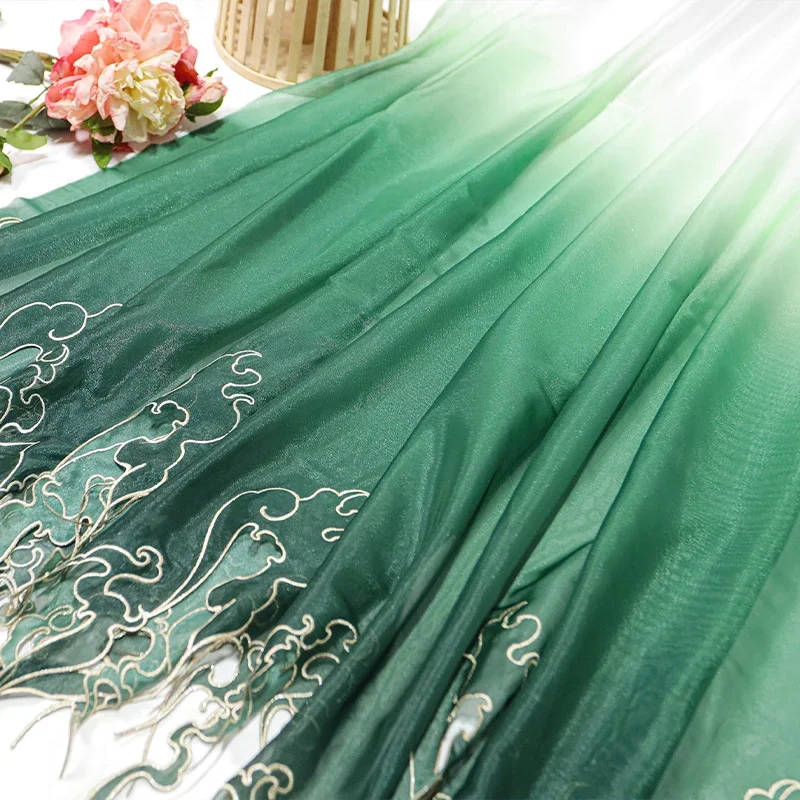 Kain Gradasi Daun Teratai Bord - Embroidery Design ulasan dan harga