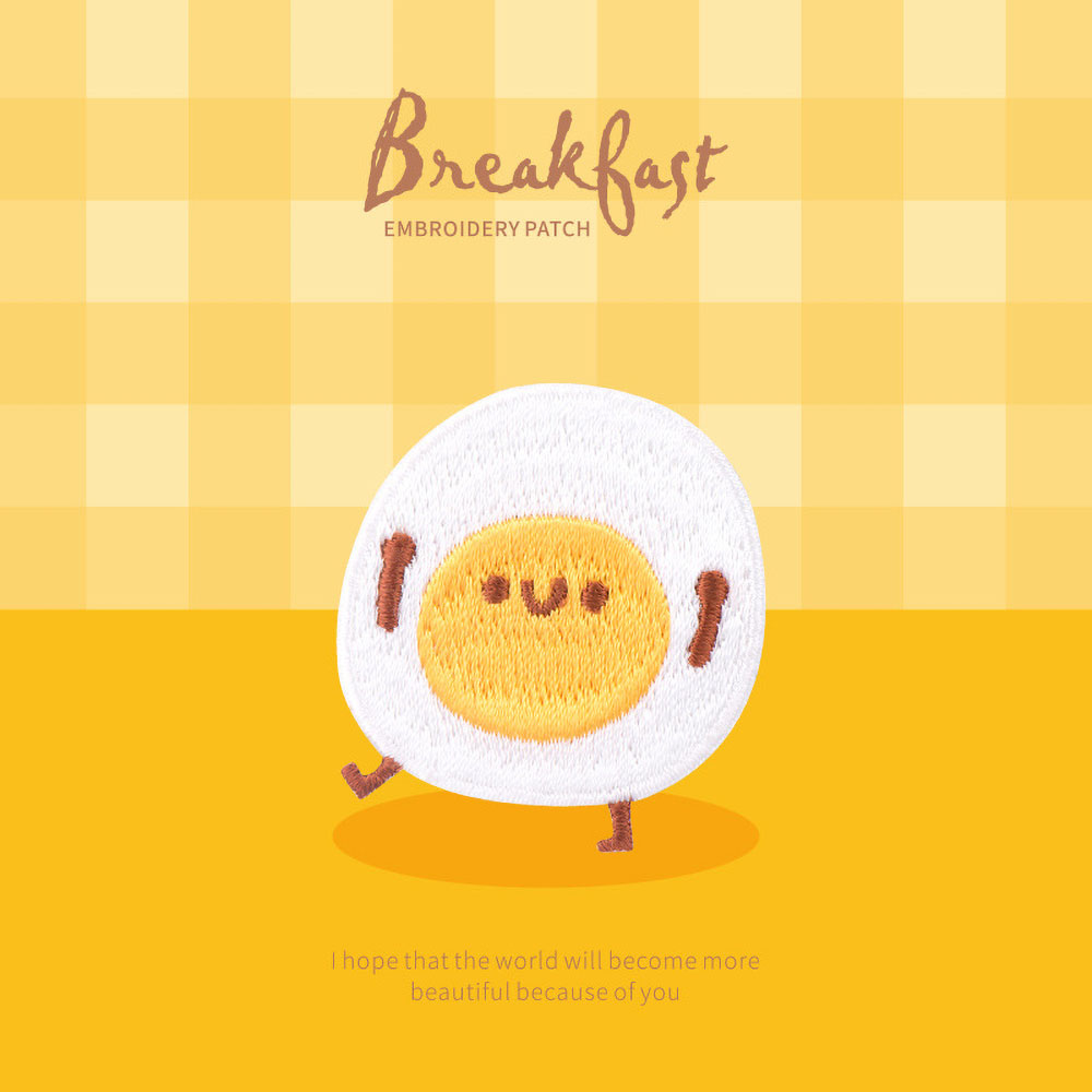 1 buah Patch Sarapan lucu, bor - Embroidery Egg ulasan dan harga