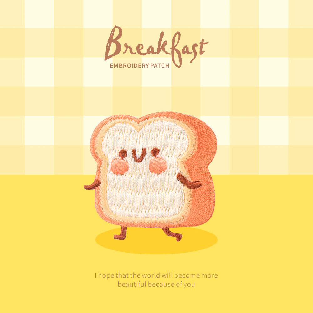 1 buah Patch Sarapan lucu, bor - Embroidery Egg ulasan dan harga