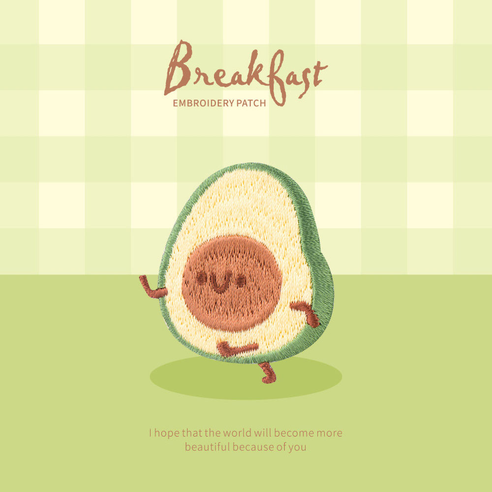 1 buah Patch Sarapan lucu, bor - Embroidery Egg ulasan dan harga