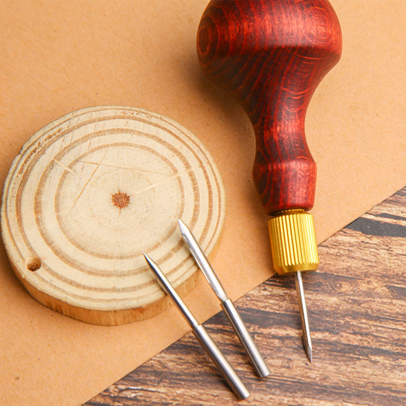 1Set DIY kulit Punch Awl pegan - Punch Needle Handle ulasan dan harga