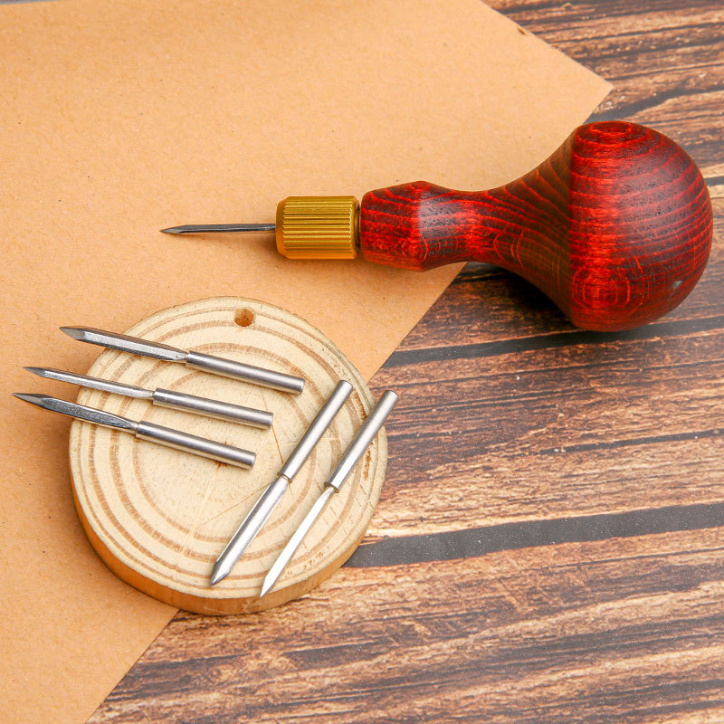 1Set DIY kulit Punch Awl pegan - Punch Needle Handle ulasan dan harga