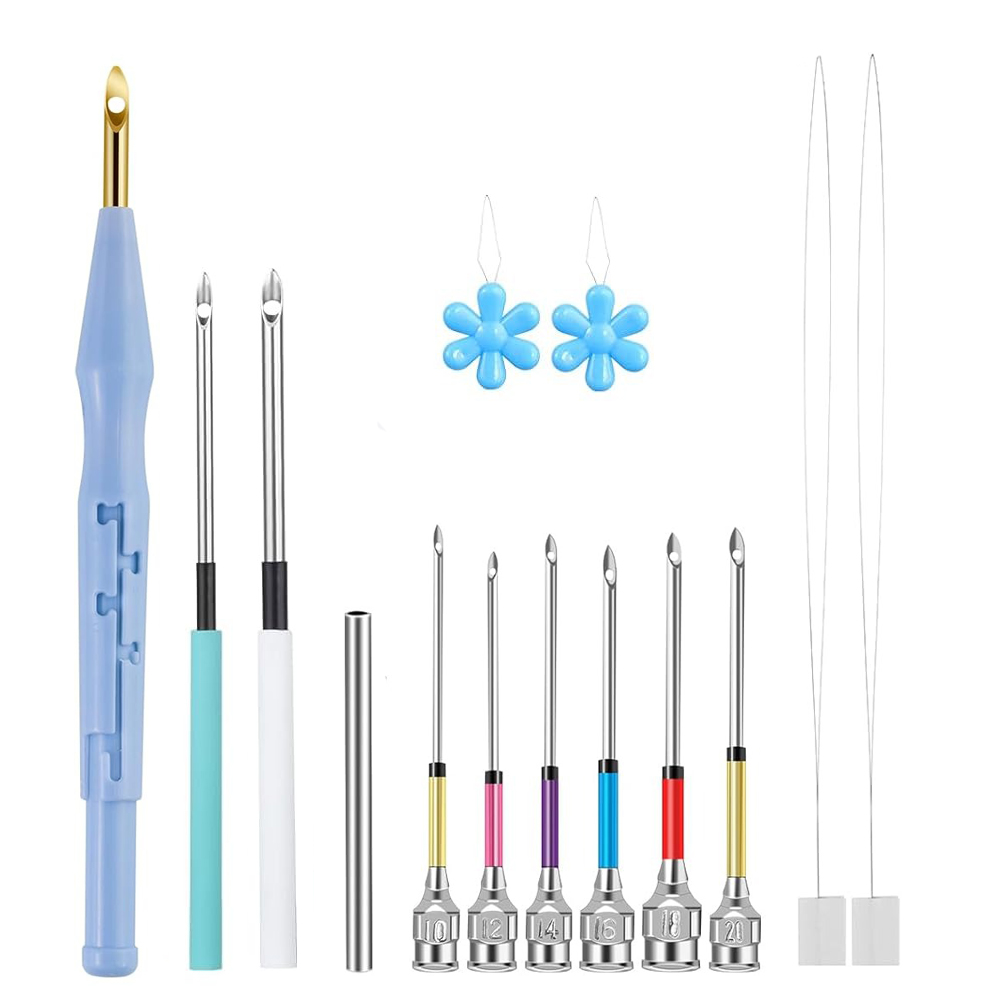 14 Buah Set Jarum Pelubang Ala - Punch Needle Handle ulasan dan harga