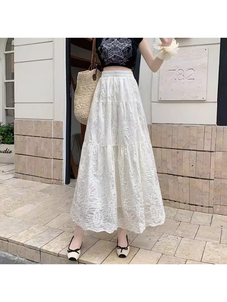 Rok Midi Wanita Ukuran Besar M - Embroidery Skirt ulasan dan harga