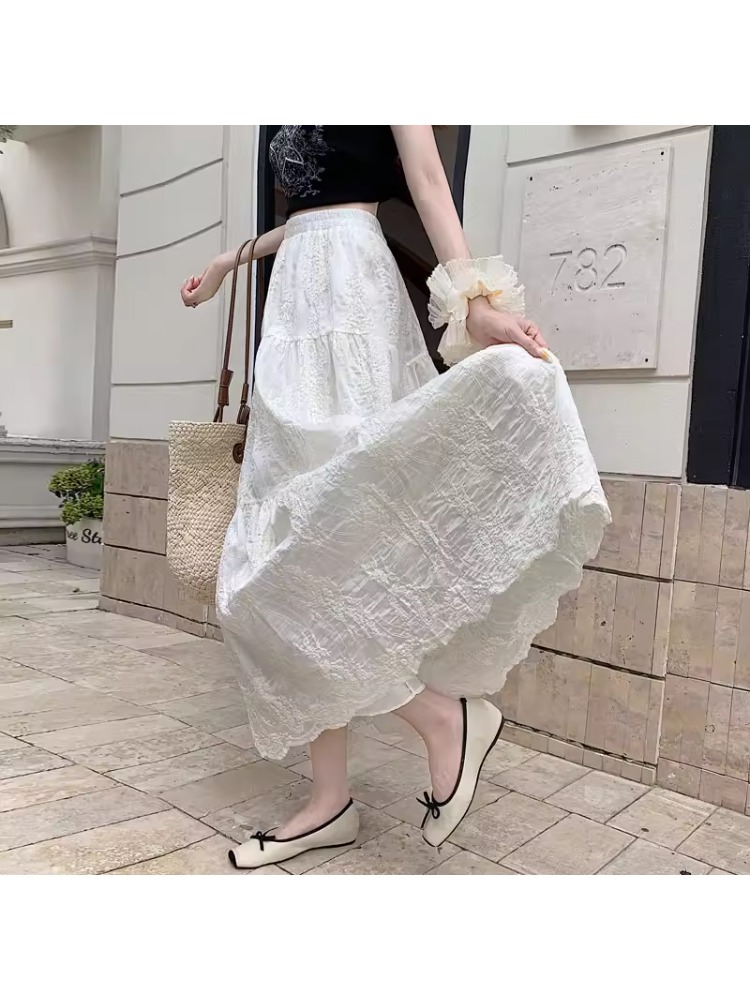 Rok Midi Wanita Ukuran Besar M - Embroidery Skirt ulasan dan harga