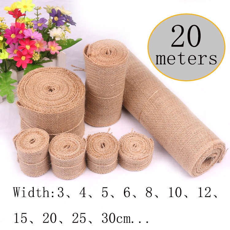 Kain Linen Jute Alami 5-30CM 2 - Linen Fabric Natural ulasan dan harga