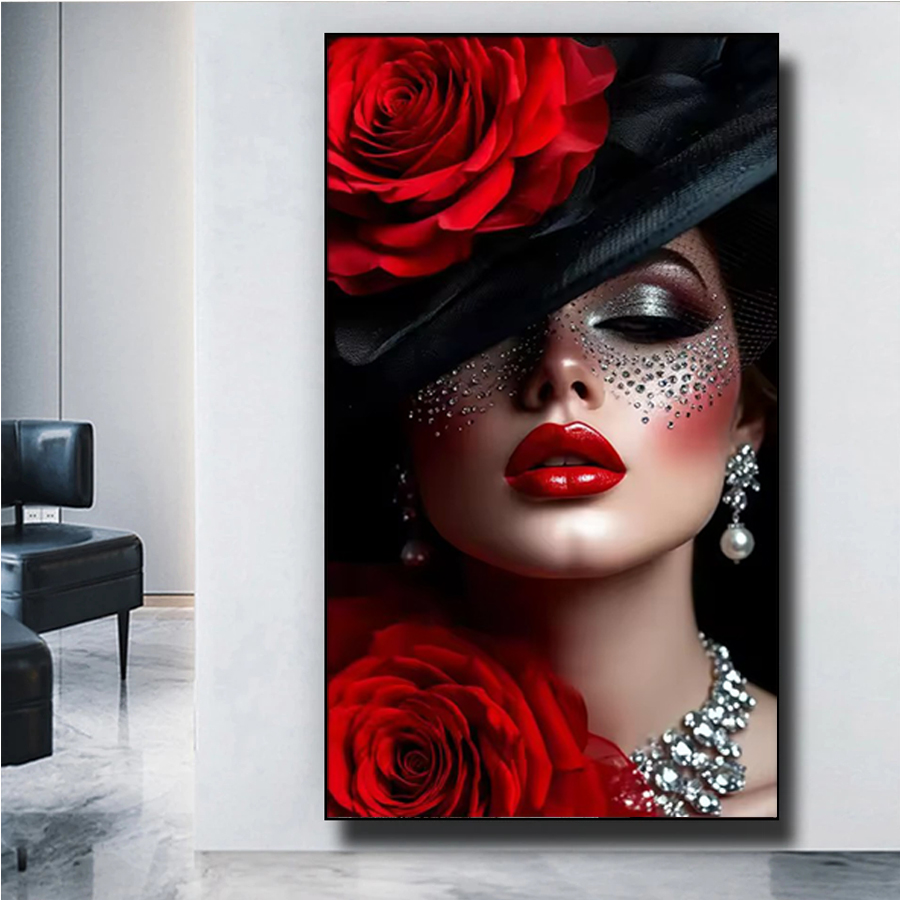 Perhiasan Bibir Merah Elegan u - Embroidery Lips ulasan dan harga