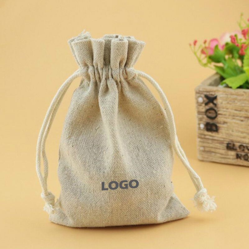 50 Pcs Tas Lenan Linen Perhias - Linen Fabric Natural ulasan dan harga