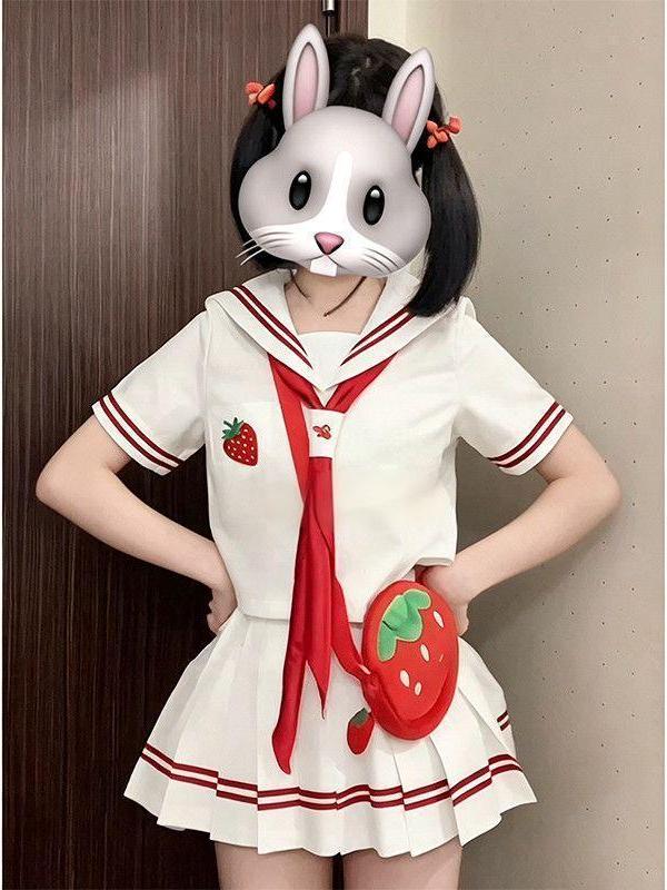 Setelan Seragam Sekolah Anime  - Embroidery Skirt ulasan dan harga