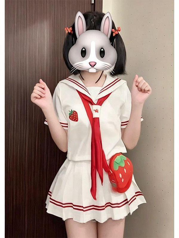 Setelan Seragam Sekolah Anime  - Embroidery Skirt ulasan dan harga