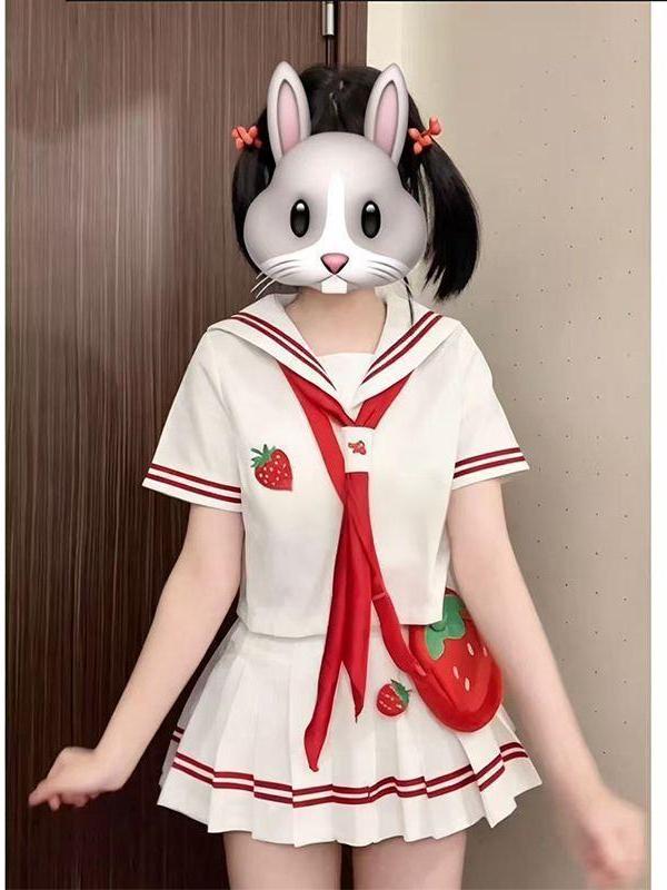 Setelan Seragam Sekolah Anime  - Embroidery Skirt ulasan dan harga