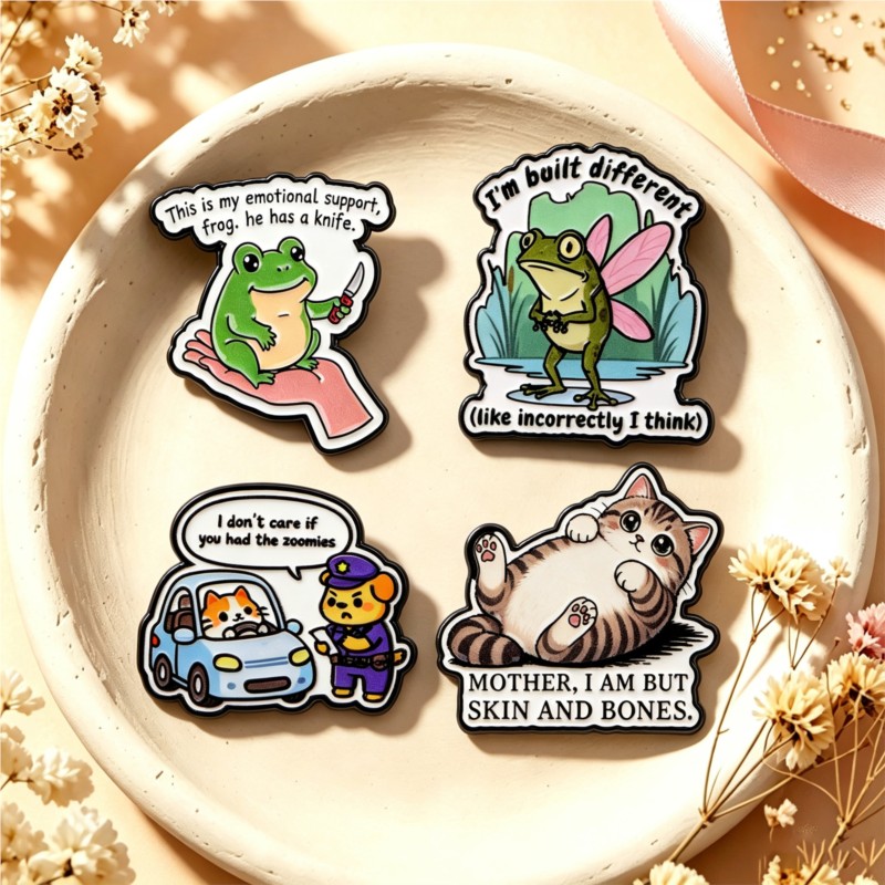 Pin Enamel Motif Katak, Kucing - Embroidery Tulle ulasan dan harga