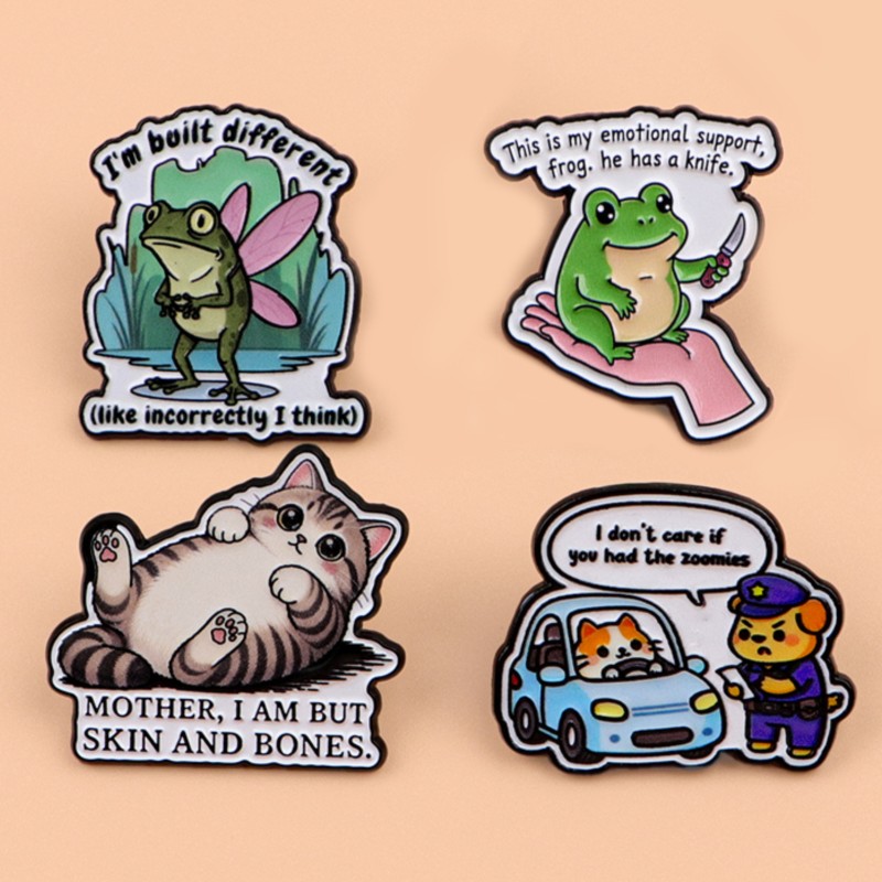 Pin Enamel Motif Katak, Kucing - Embroidery Tulle ulasan dan harga