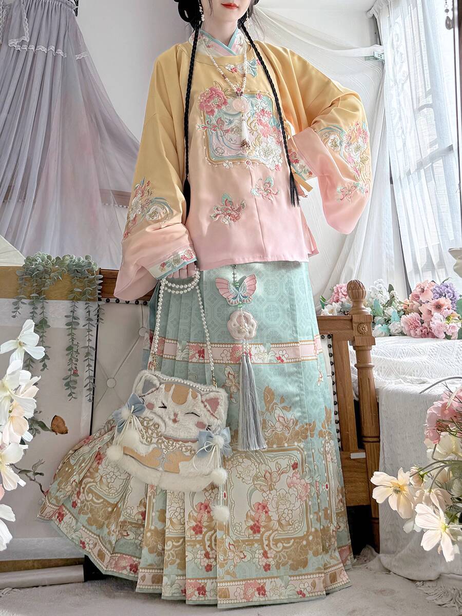 Hanfu Wanita Baru Sistem Ming  - Embroidery Skirt ulasan dan harga