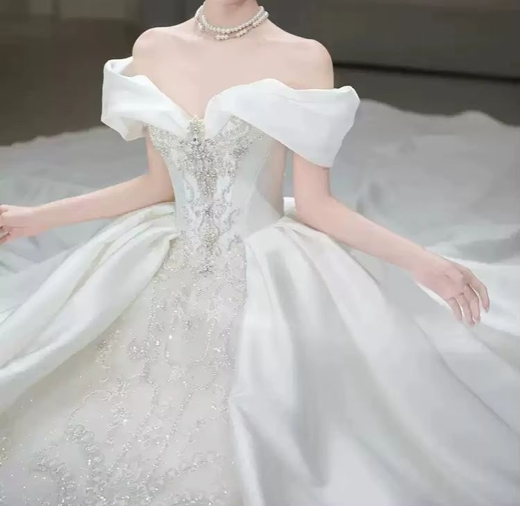 Gaun Pengantin Chic Off Should - Embroidery Skirt ulasan dan harga