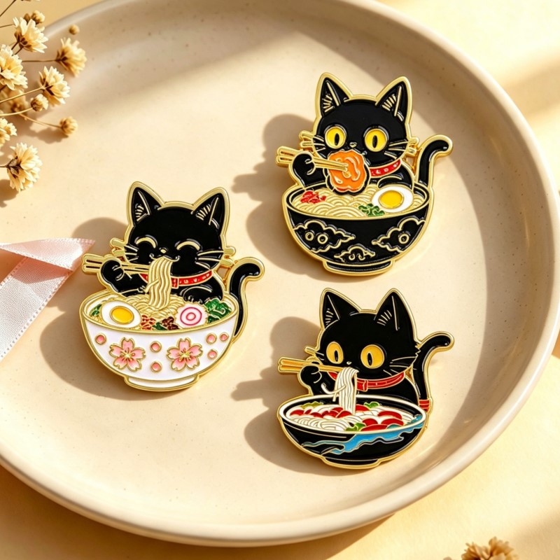 Pin Enamel Kucing Hitam Lucu S - Embroidery Tulle ulasan dan harga
