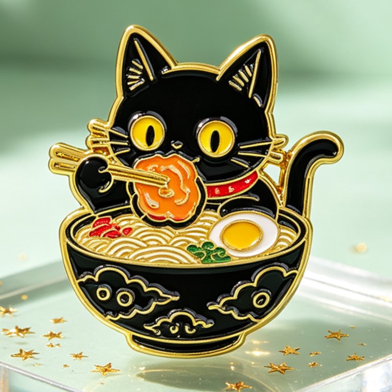 Pin Enamel Kucing Hitam Lucu S - Embroidery Tulle ulasan dan harga