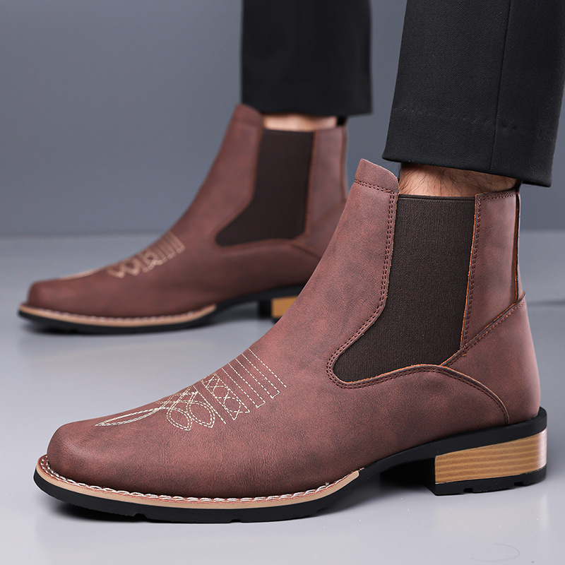 Sepatu Chelsea Pria Mewah Berk - Embroidery On Leather ulasan dan harga