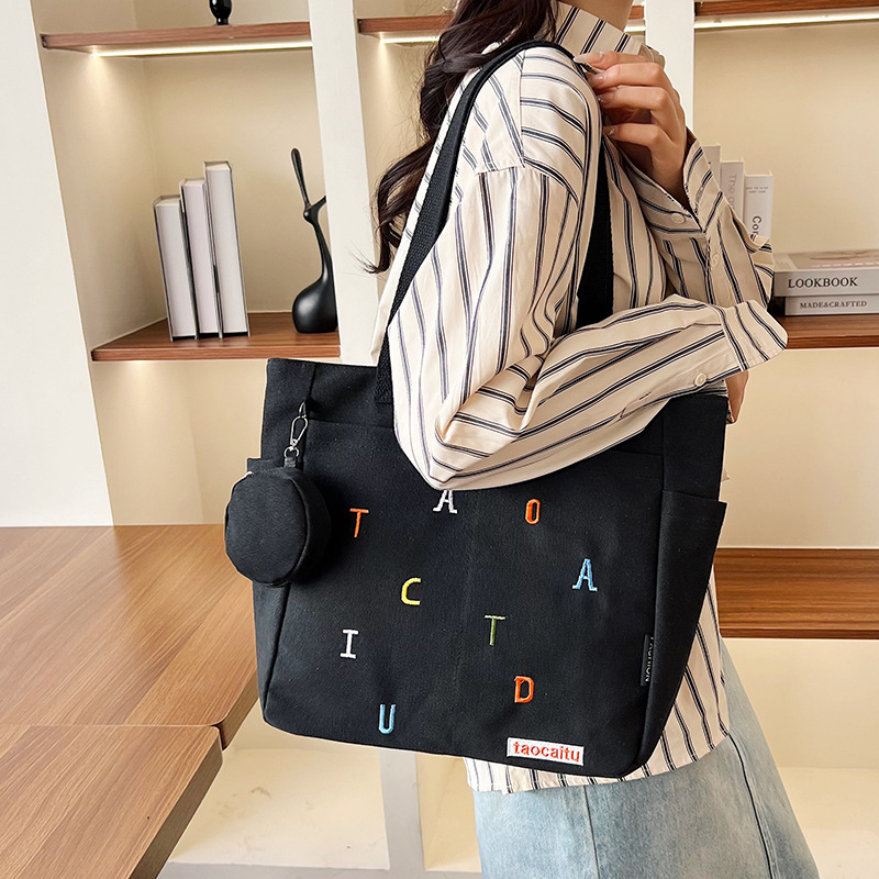 Tas jinjing kanvas serbaguna d - Embroidery Alphabet Designs ulasan dan harga